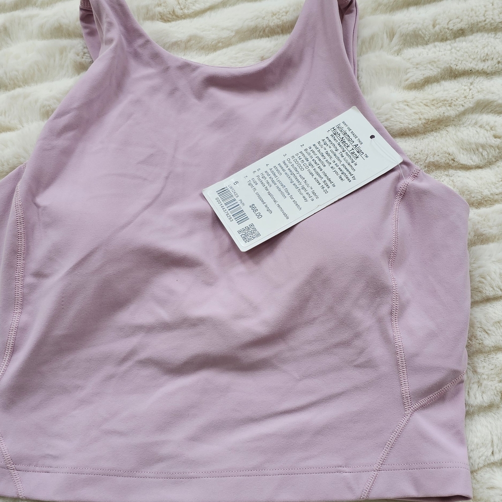Lululemon High Neck Tank Size 6 Light Pink